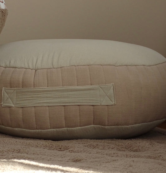 Floor cushion muslin beige