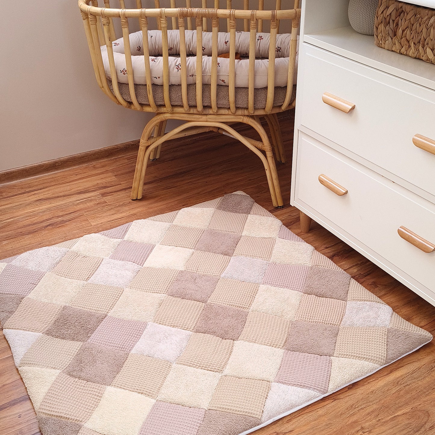 Krabbeldecke Patchwork Beige